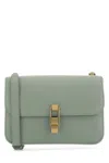 Saint Laurent Square Leather Shoulder Bag With Chain Strap In Green