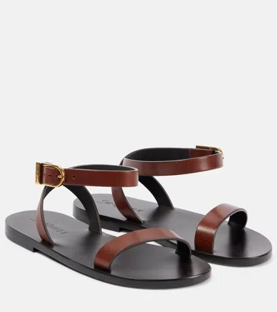 SAINT LAURENT SAHARA LEATHER SANDALS