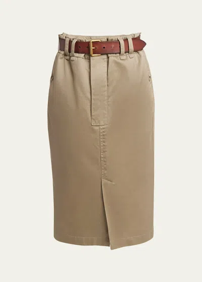 SAINT LAURENT SAHARAN CARGO MIDI SKIRT