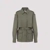 Saint Laurent Utility Cotton Jacket With Flap Pockets In Kaki