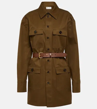 Saint Laurent Camel Brown Saharienne Belted Shirt