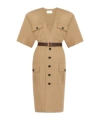 Saint Laurent Saharienne Dress In Nude