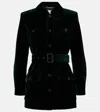 Saint Laurent Saharienne Cotton Velvet Jacket In Green