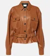 Saint Laurent Saharienne Brown Jacket With Pointed Collar And Adjustable And Removable Waist Belt In Leather Woman In Brown