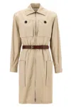 Saint Laurent Utility Dress With Belted Waist And Pockets