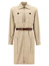 Saint Laurent Utility Dress With Belted Waist And Pockets