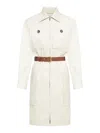 Saint Laurent Saharienne Dress In Neutral