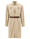 Saint Laurent Utility Dress With Belted Waist And Pockets