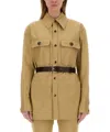 Saint Laurent Saharan Drill Shirt In In Brown