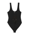 Saint Laurent Saharienne One-piece Swimsuit In Black