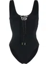 Saint Laurent Saharienne One-piece Swimsuit In Schwarz