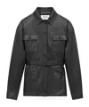 Saint Laurent Saharienne Leather Jacket In Black