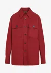 Saint Laurent Saharienne Long-sleeved Shirt In Red