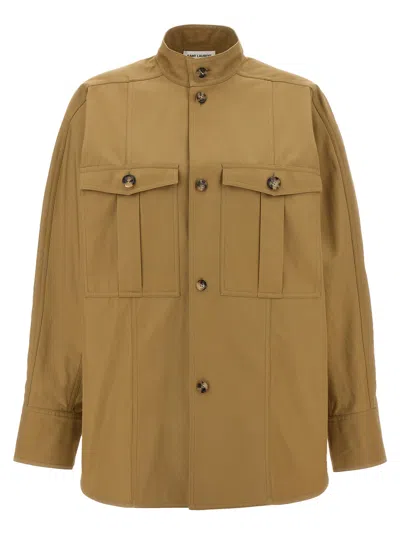 Saint Laurent Saharienne Shirt In Beige