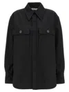 Saint Laurent Saharienne Twill Cotton Shirt In Black