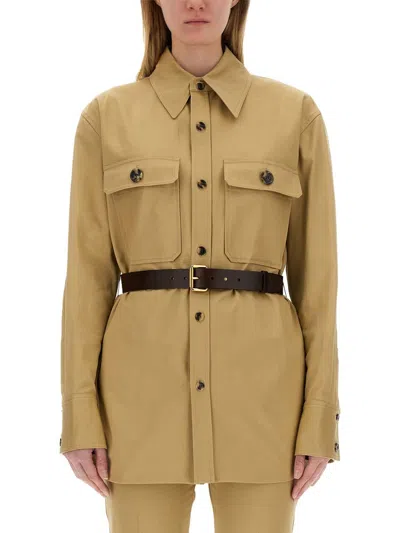 Saint Laurent Saharienne Shirt In Brown