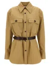 Saint Laurent Saharan Drill Shirt In In Neutral