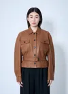 Saint Laurent Saharienne Brown Jacket With Pointed Collar And Adjustable And Removable Waist Belt In Leather Woman In Brown