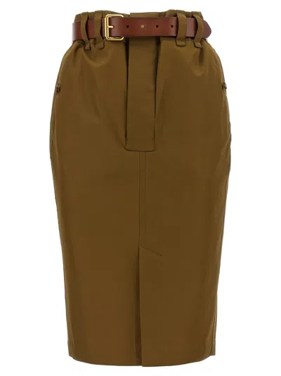 Saint Laurent Saharienne Skirt In Beige