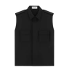 Saint Laurent Saharienne Sleeveless Shirt In Black