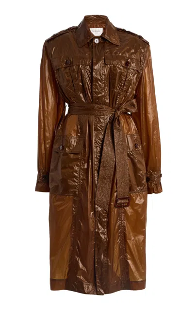 Saint Laurent Saharienne Trench Coat In Brown
