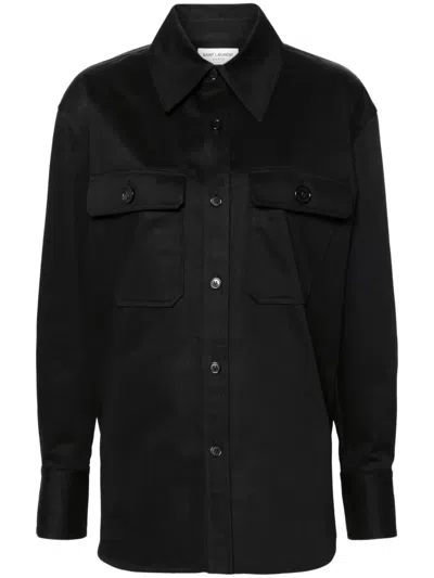 Saint Laurent Cotton Shirt In Black