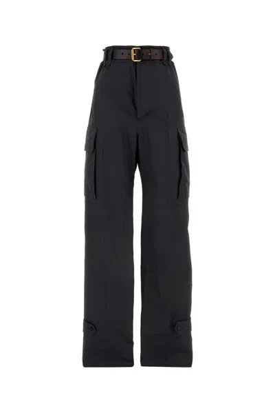 Saint Laurent Saint Lauren Twill Belted Trousers In Gray