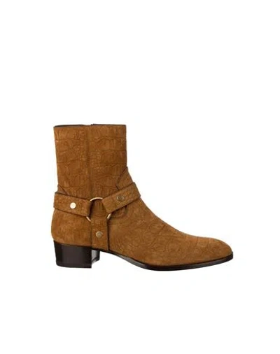 Saint Laurent Ankle Boots Man Ankle Boots Brown Size 9 Leather In Tan