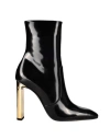 SAINT LAURENT SAINT LAURENT SAINT LAURENT AUTEUIL ANKLE BOOTS IN GLAZED LEATHER WOMAN ANKLE BOOTS BLACK SIZE 7 LEA