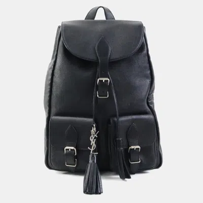 Pre-owned Saint Laurent Backpack Leather Black