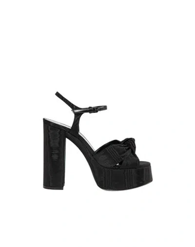 Saint Laurent Bianca Platform Sandals Woman Sandals Black Size 8 Polyamide