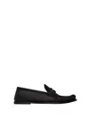 Saint Laurent Black Laurent Loafers In Smooth Calfskin, Leather Sole, Black Metal Cass