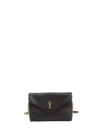 Saint Laurent Cassandre Chain Clutch In Black Lambskin, Featuring A Leather Lining, Br