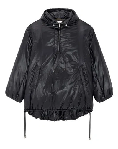 Saint Laurent Cassandre Padded Hooded Jacket In Black