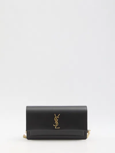 Saint Laurent Loulou Large Bag In Black Lambskin, Bronze-colored Metal Parts.