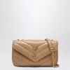 Saint Laurent Small Ysl Wallet On Chain In Quilted Leather In Brown