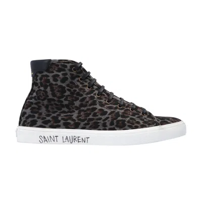 Pre-owned Saint Laurent Malibu Mid 'grey Leopard' | Men's Size 42 In Gray