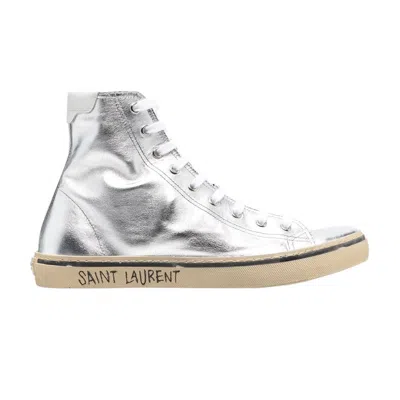 Pre-owned Saint Laurent Malibu Mid 'metallic Silver' | Men's Size 43