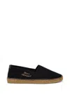 Saint Laurent Canvas Slip-on Espadrilles With Embroidered Logo Detail In Black