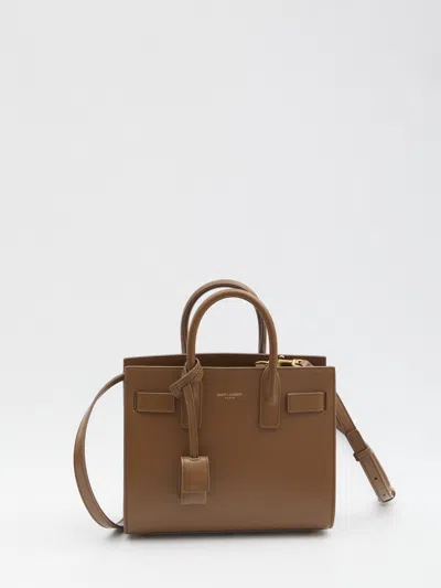 Saint Laurent Nano Sac De Jour Bag, Compact And Lined In Smooth Leather, Beige Color W