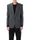Saint Laurent Oversized Single-breasted Herringbone Wool Jacket In Multi