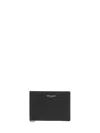 Saint Laurent Paris Bill Clip Wallet In Grain De Poudre Leather In Black