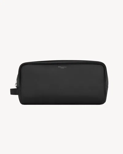 Saint Laurent Paris Leather Pouch In Black