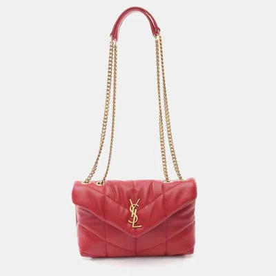 Pre-owned Saint Laurent Puffer Toy Bag Shoulder Leather Red