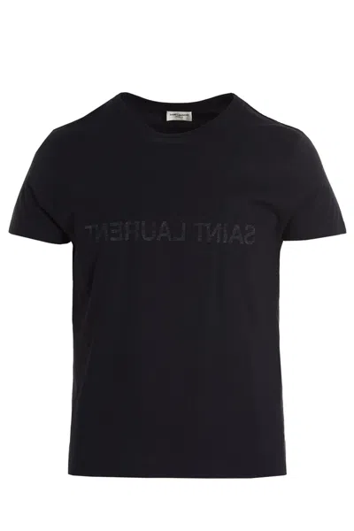 Saint Laurent ' Reverse' T-shirt In Blue