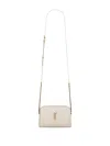 Saint Laurent Sac De Jour Baby Bag In Lambskin, White, Zip Closure And Adjustable Chai