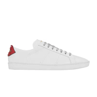 Pre-owned Saint Laurent Signature Court Classic Lips Sl/01 Low Top Sneaker 'white' | Men's Size