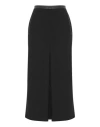 Saint Laurent Midi Skirt In Wool In Black
