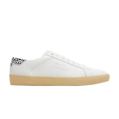 Pre-owned Saint Laurent Sl-06 Court Leather 'leopard' | White | Men's Size 41