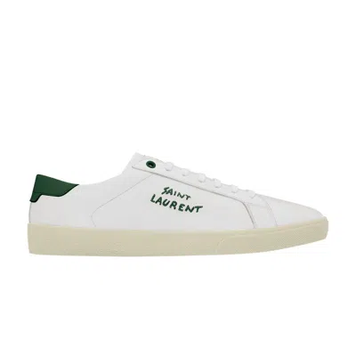 Pre-owned Saint Laurent Sl-06 Court Leather 'white Dark Basil' | Men's Size 43